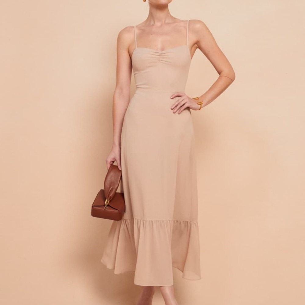 Reformation Emersyn Dress in champagne
